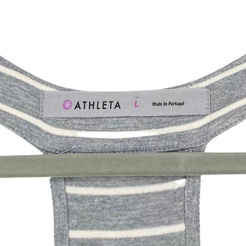 Athleta Racerback Ruched Dress Scoop Neck Striped - Picture 4 of 6